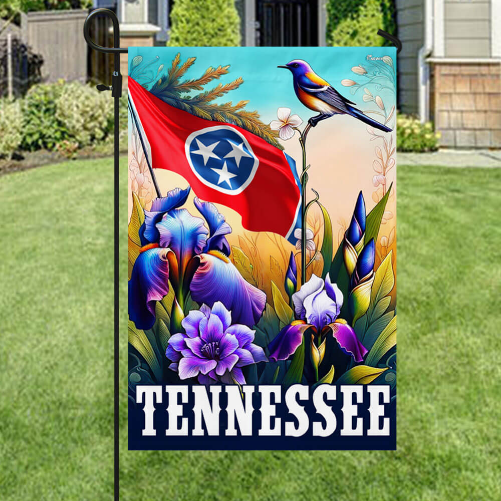 Bimipi Tennessee Mocking Bird Iris Flower Flag