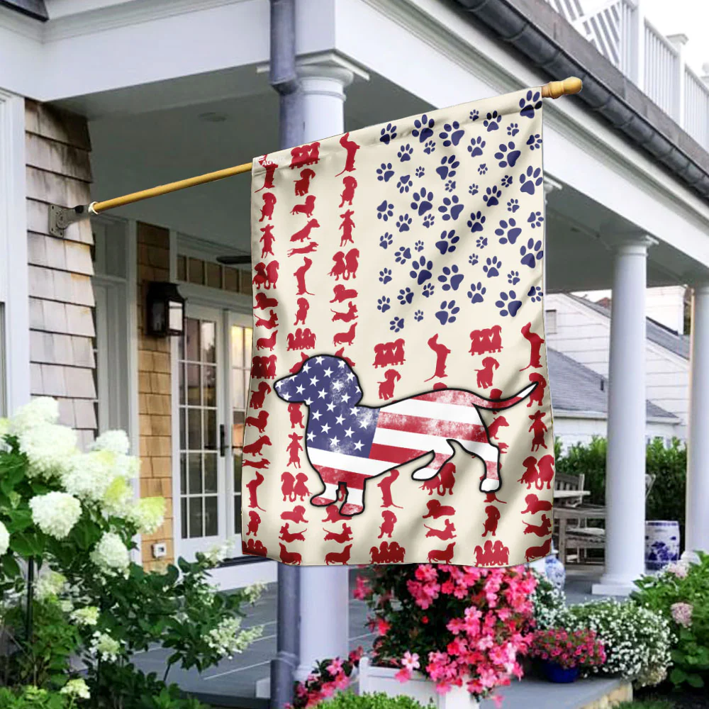 Dog Dachshund American Flag 3-Day Shipping