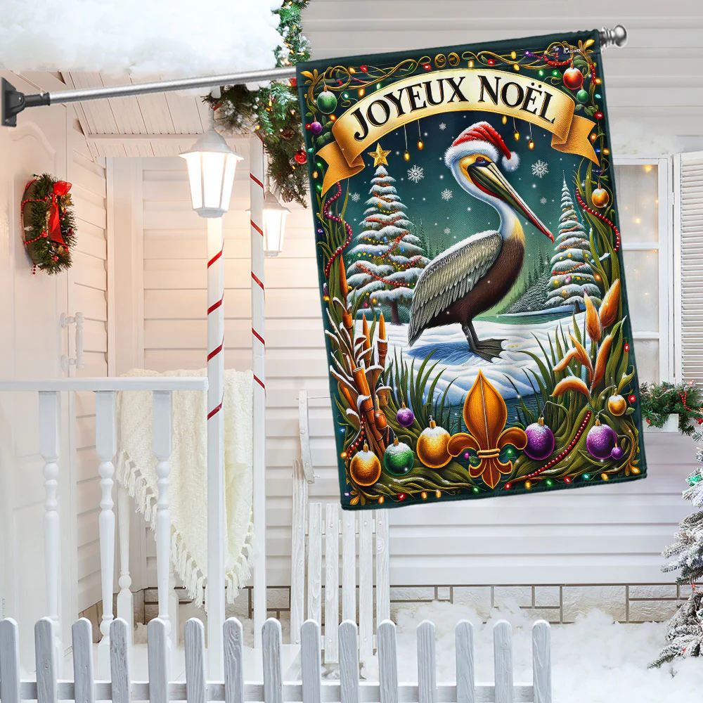 Louisiana Christmas Cajun Joyeux Noel Flag
