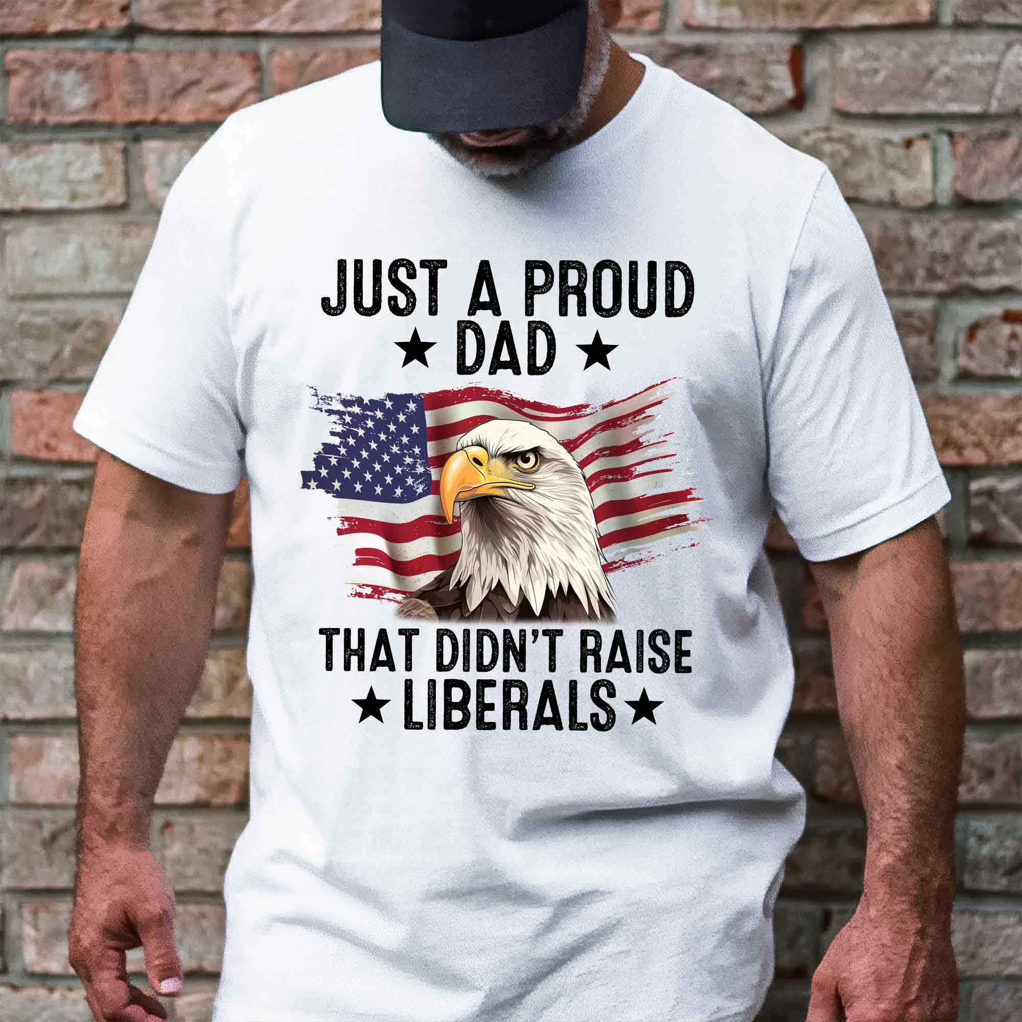 Father's Day Gifts, 4th of july Flag Tee, Just A Proud Dad T-Shirt