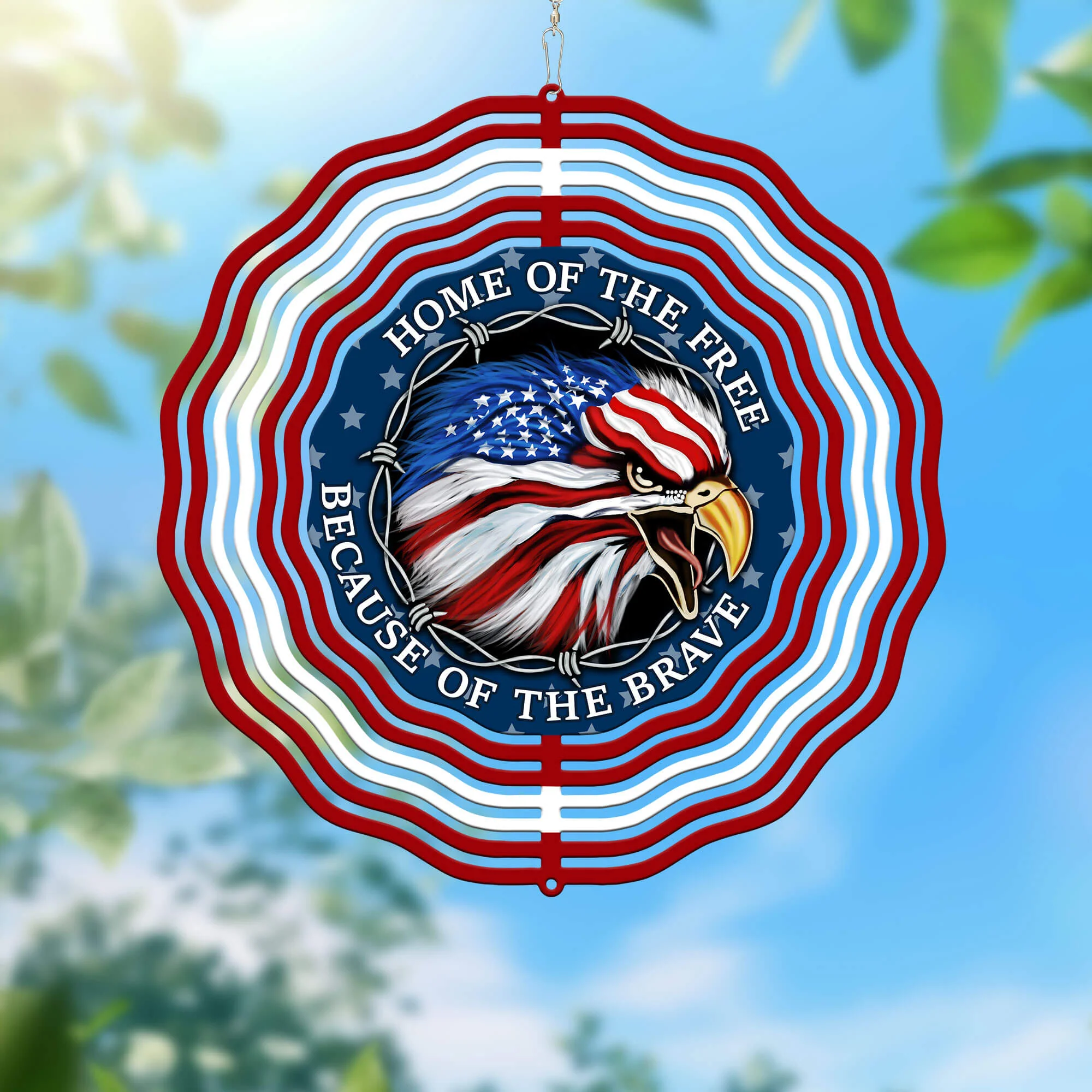 Happy 4th of july, Home Of The Free Memorial Patriotic Eagle American Wind Spinner