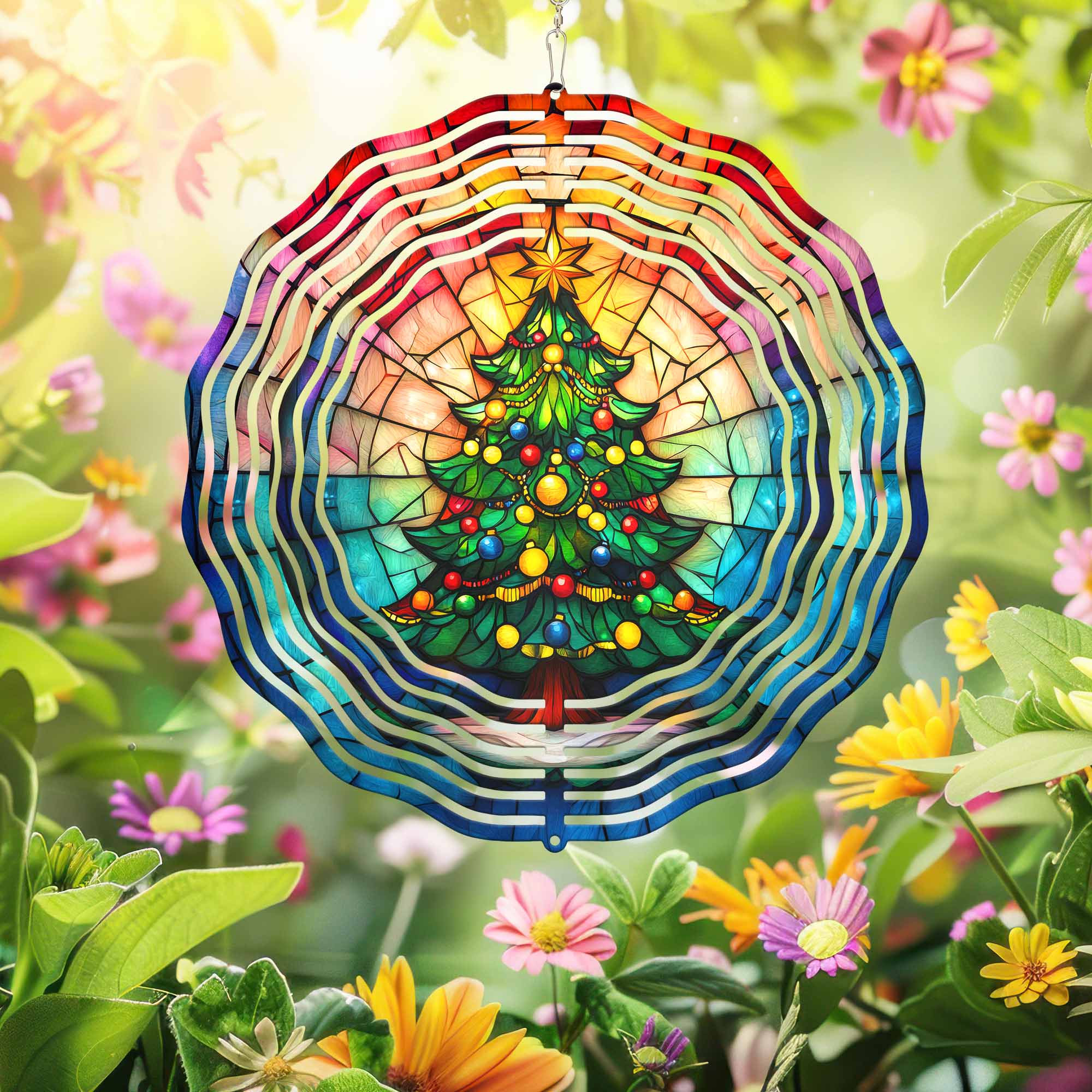 Christmas Tree Xmas Merry Christmas Wind Spinner