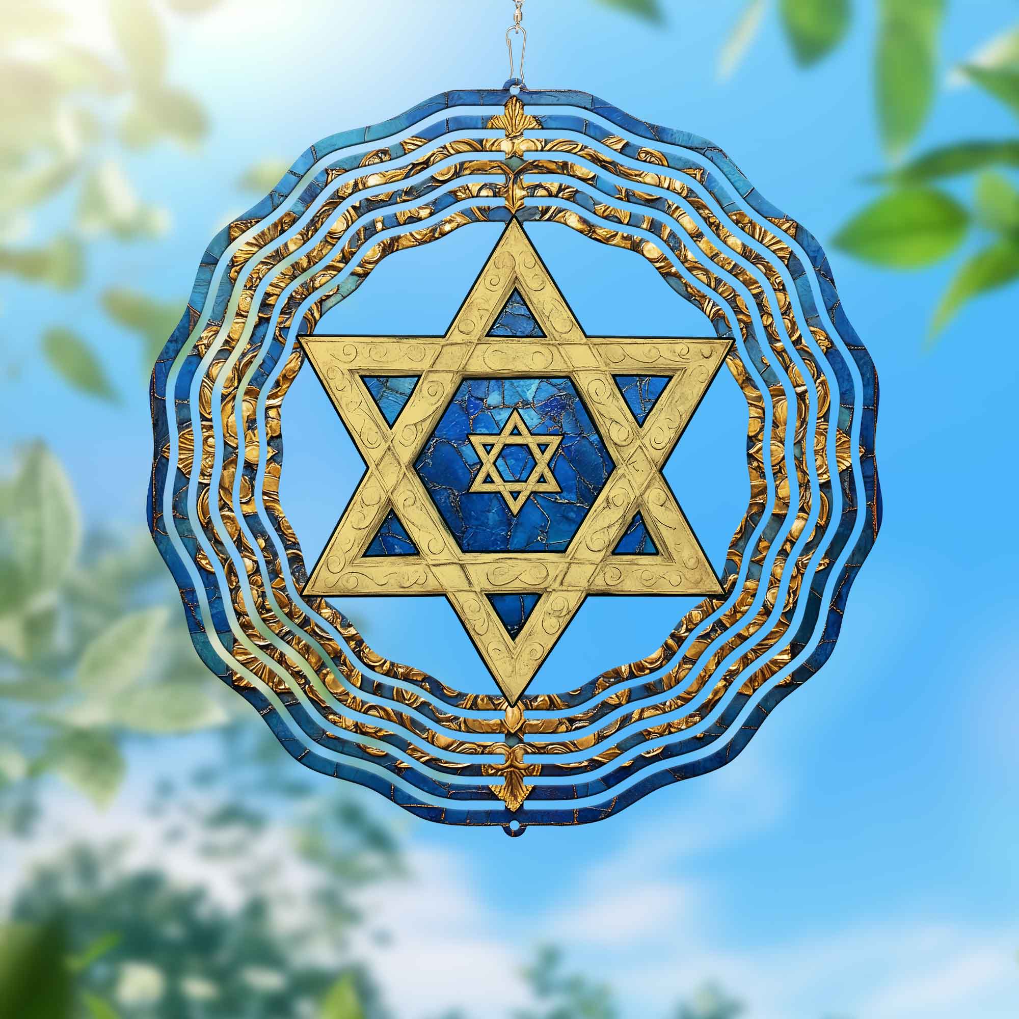 Star of David Hanukkah Wind Spinner