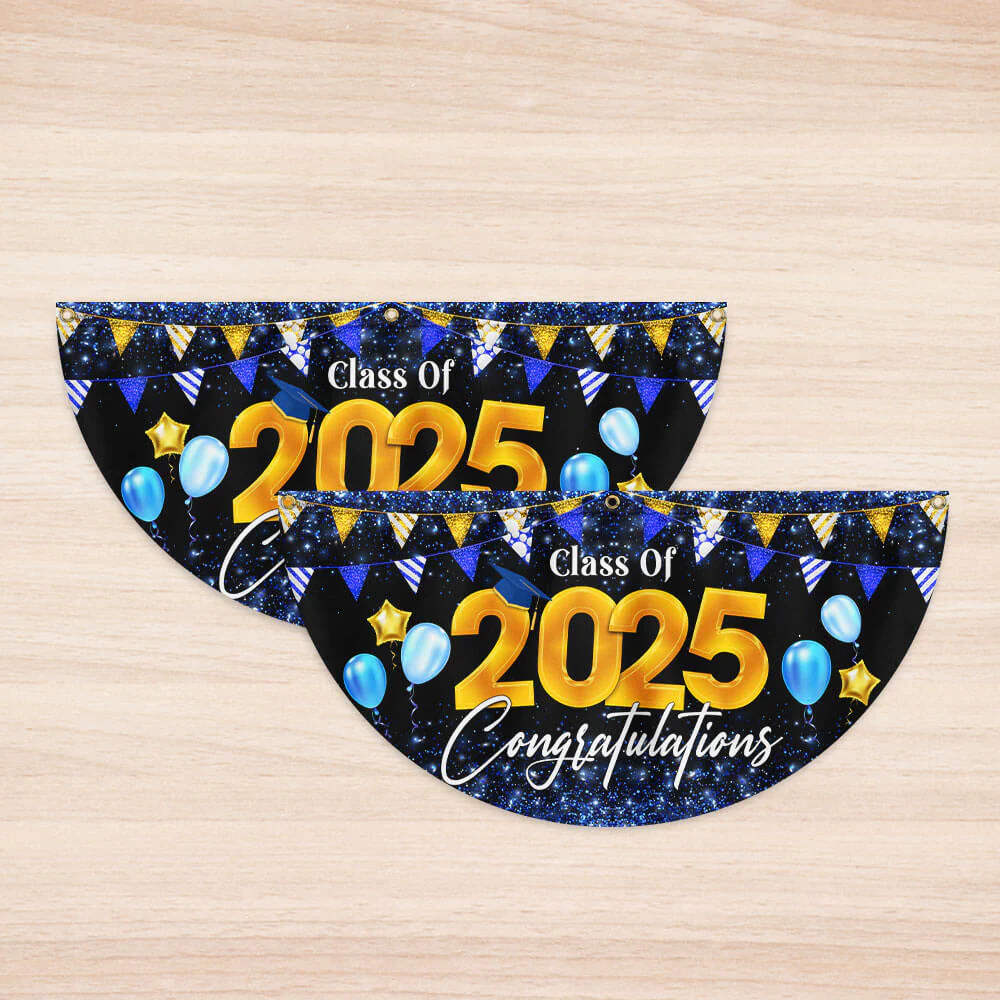 Graduation 2025 Senior Class Of 2025 Non-Pleated Fan Flag