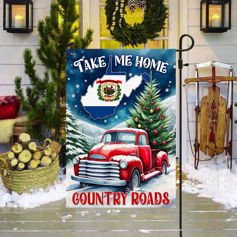 Christmas Take Me Home Country Roads, West Virginia Flag