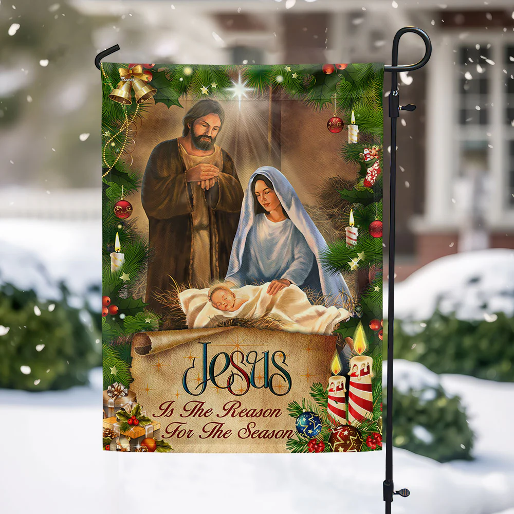 Jesus Is the Reason Christmas Flag - Faithful Holiday Gift & Decor with 3-Day Shipping