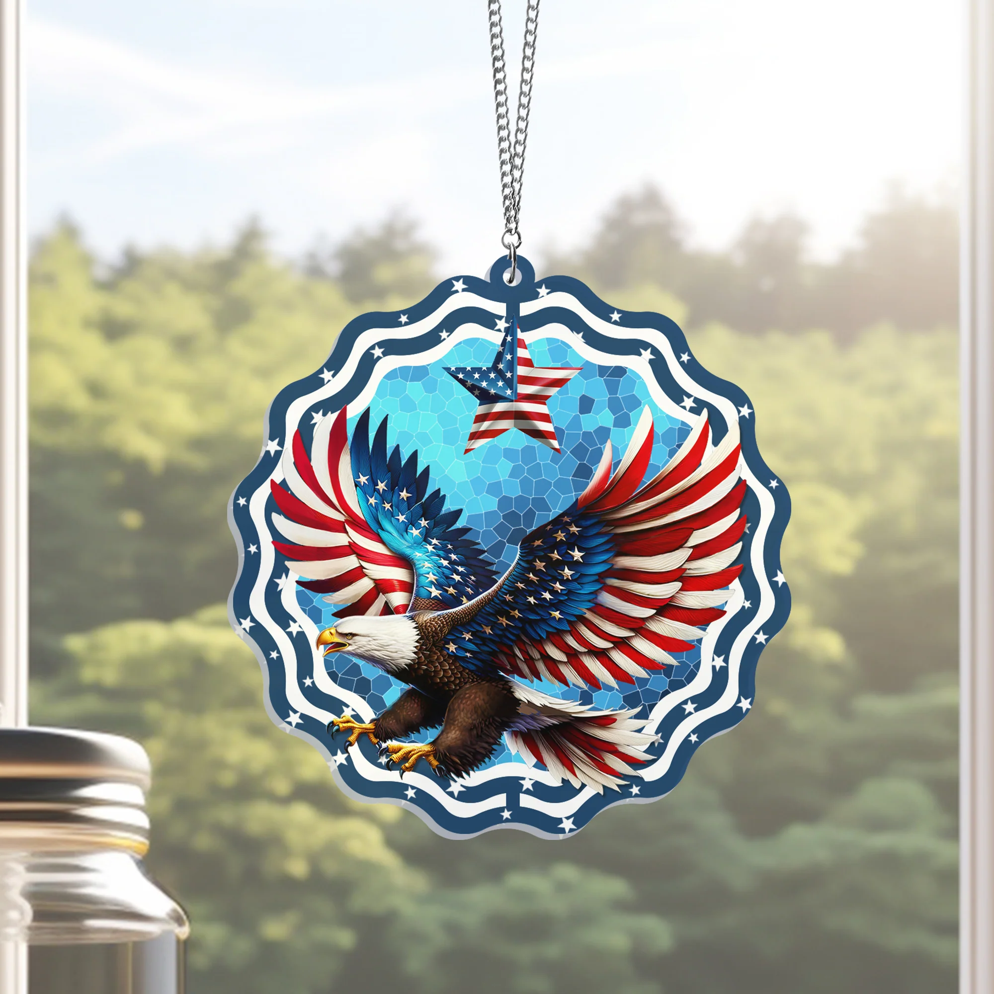 Patriotic Eagle Suncatcher Acrylic Hanging