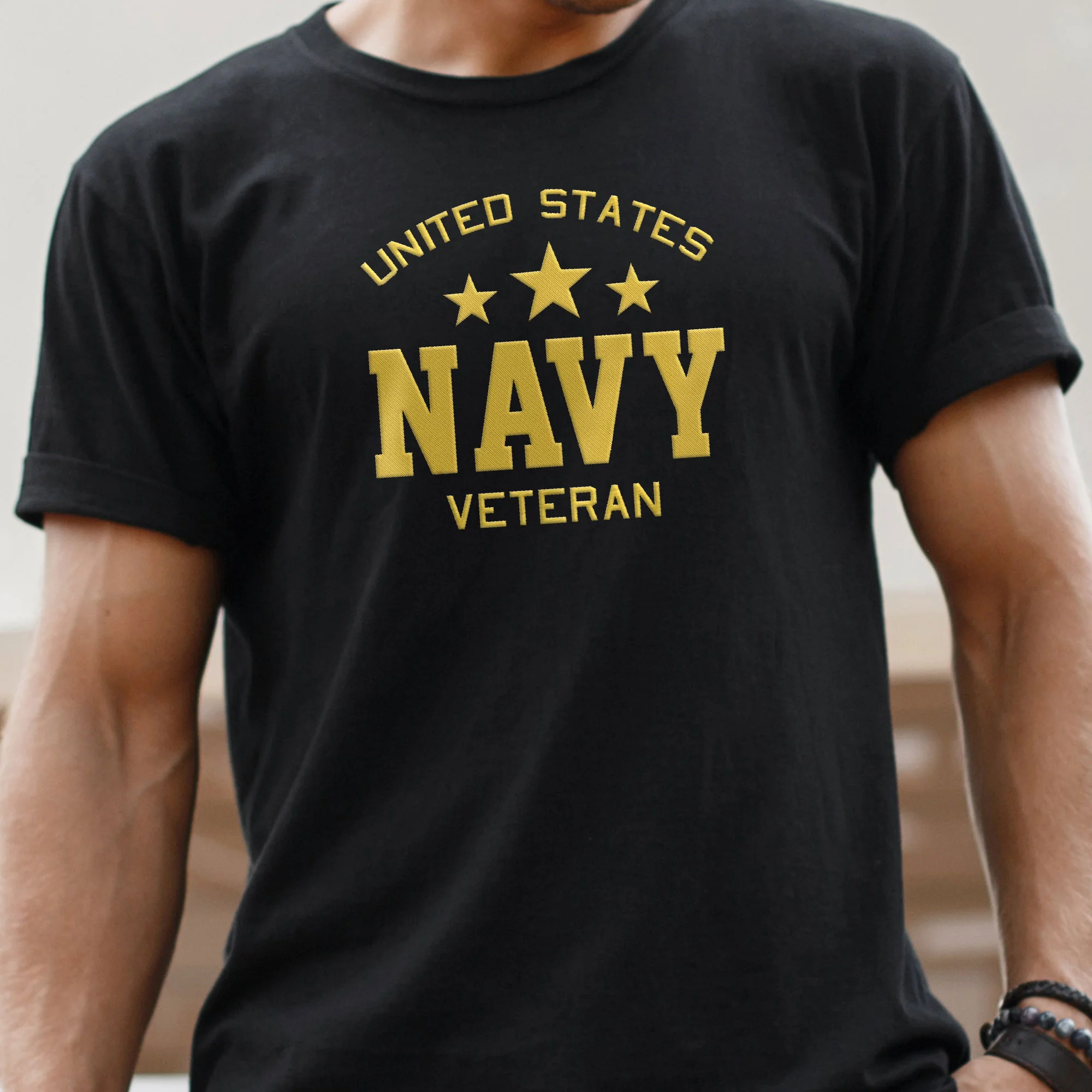 United States Navy Veteran Embroidered T-Shirt