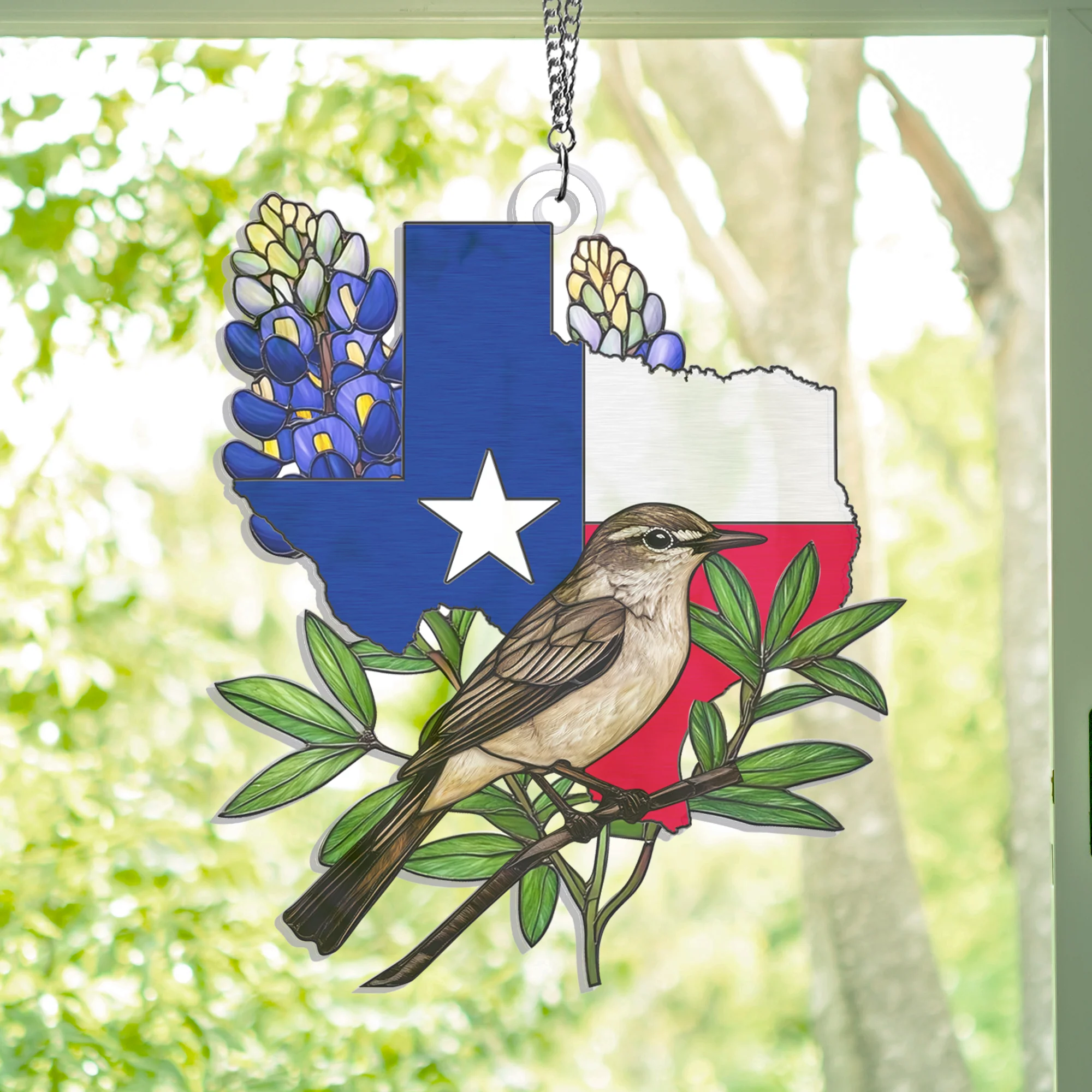 Texas Northern Mockingbird Suncatcher Acrylic Hanging