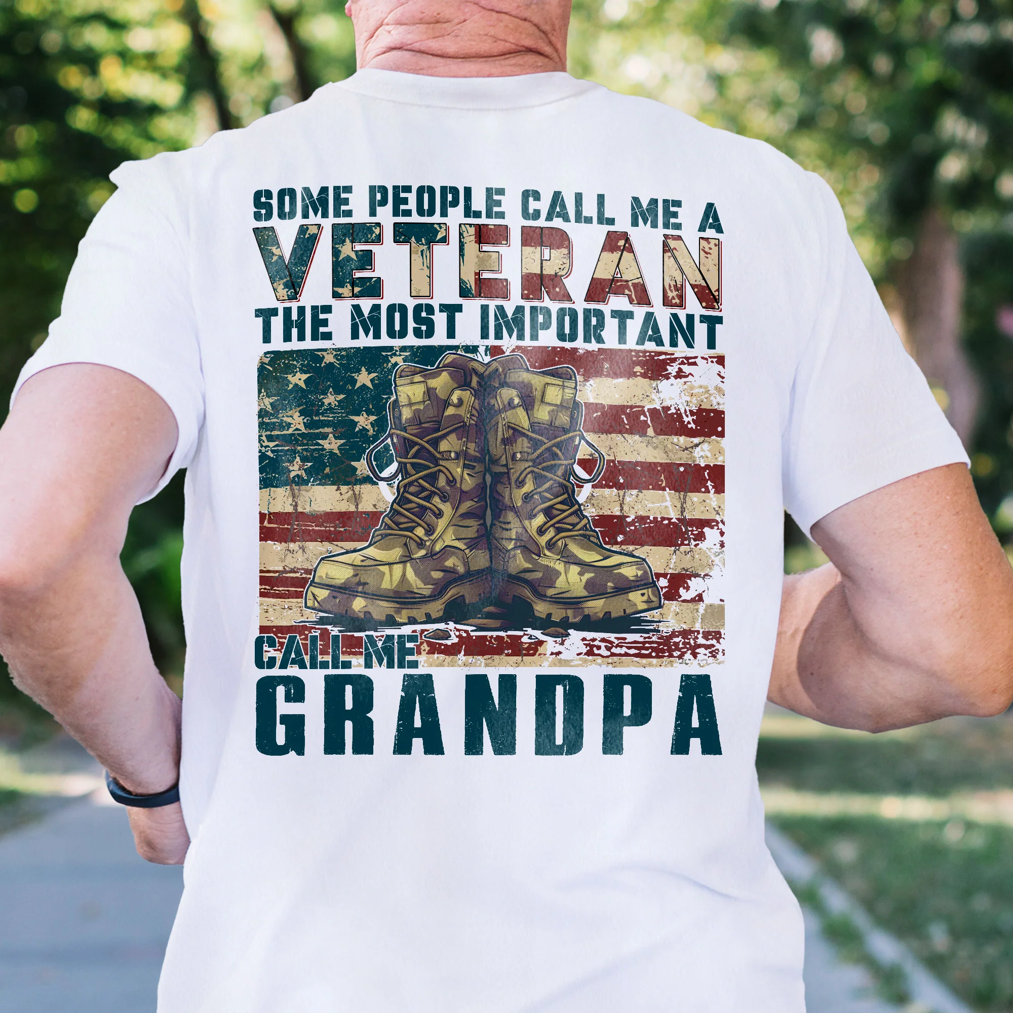 Call Me Grandpa T-shirt, T-shirt Gifts For Grandpa, American Graphic Printed Tee, Veteran Grandpa T-shirt