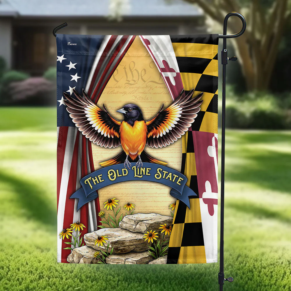 Maryland Baltimore Oriole Bird Flag, The Old Line State Betsy Ross 250 Flag