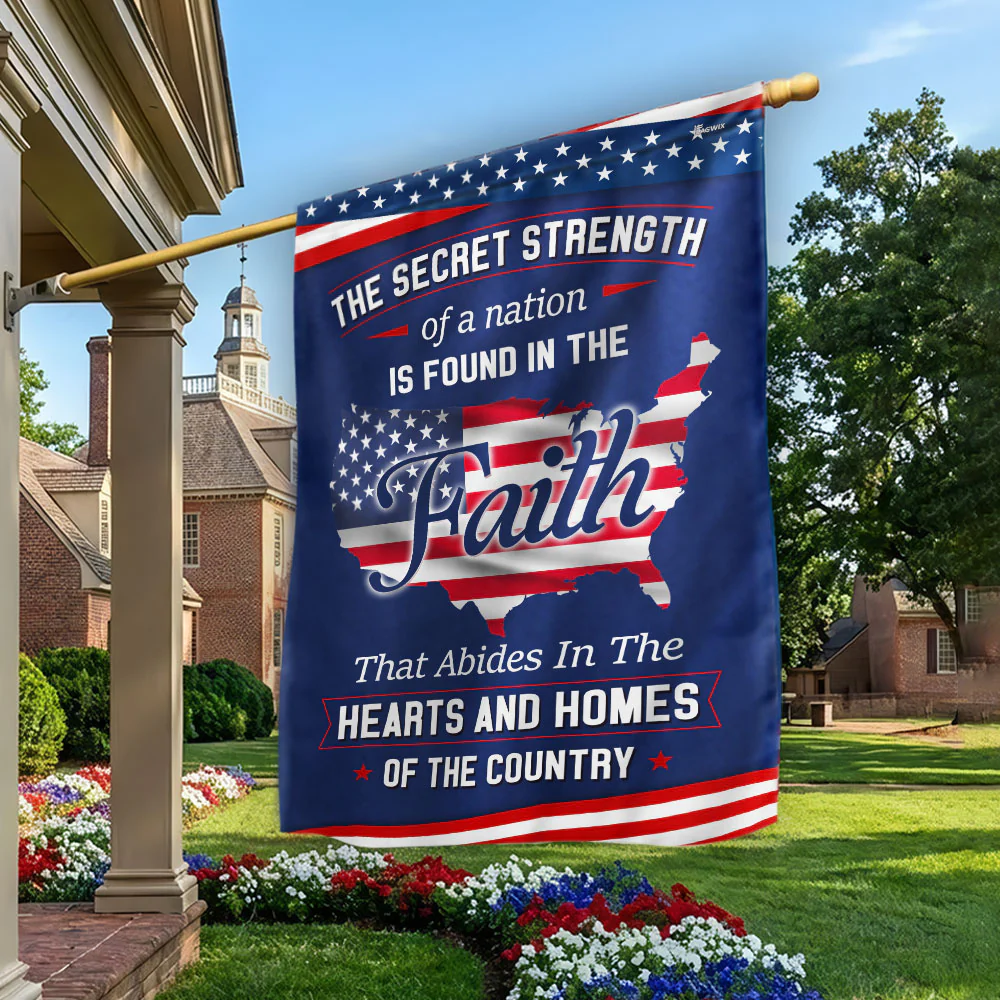 Patriotic Christ American Map Flag, Found In The Faith Outdoor Decor
