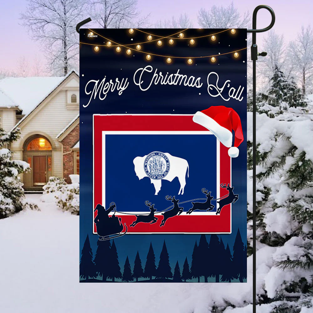 Indiana State Merry Christmas Y'all Flag TQN1778Fv5