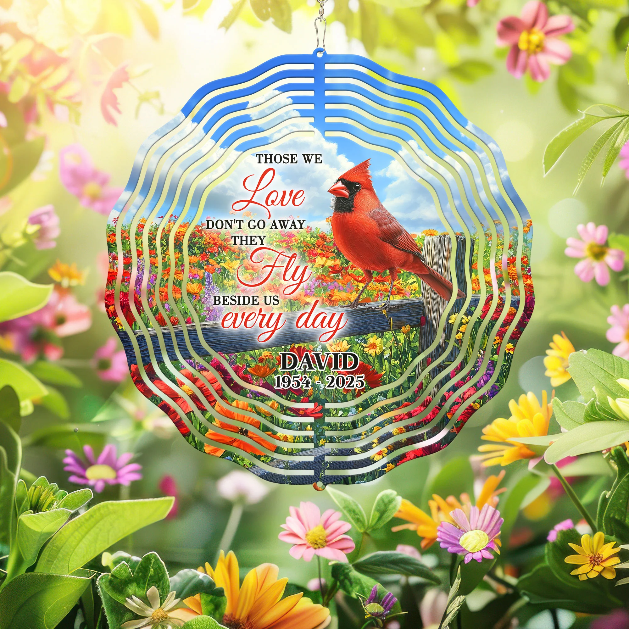 Personalized Memorial Red Cardinal Wind Spinner
