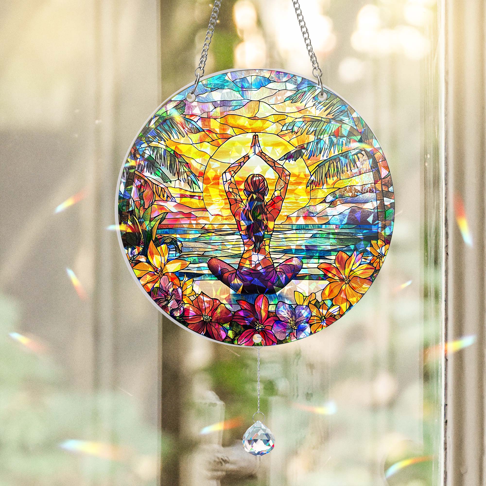 Yoga Hologram Window Hanging