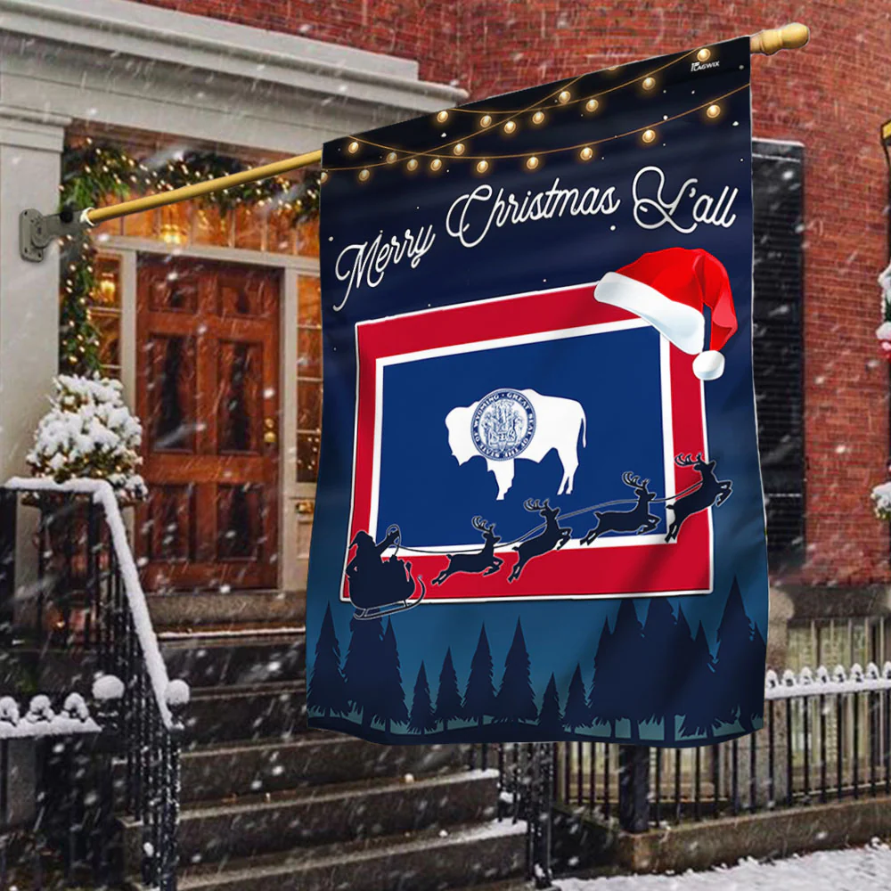 Indiana State Merry Christmas Y'all Flag TQN1778Fv5