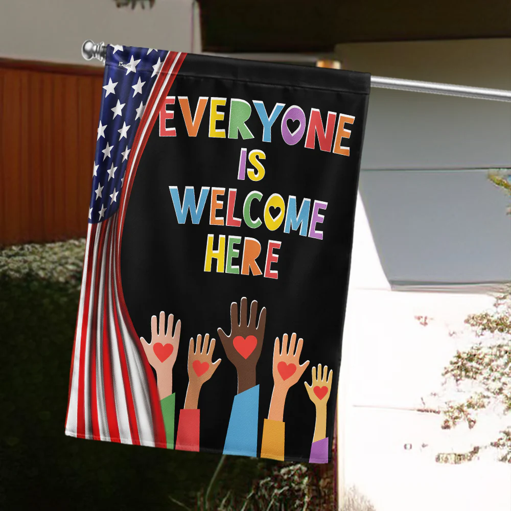 Everyone Is Welcome Here Idaho Teacher Flag