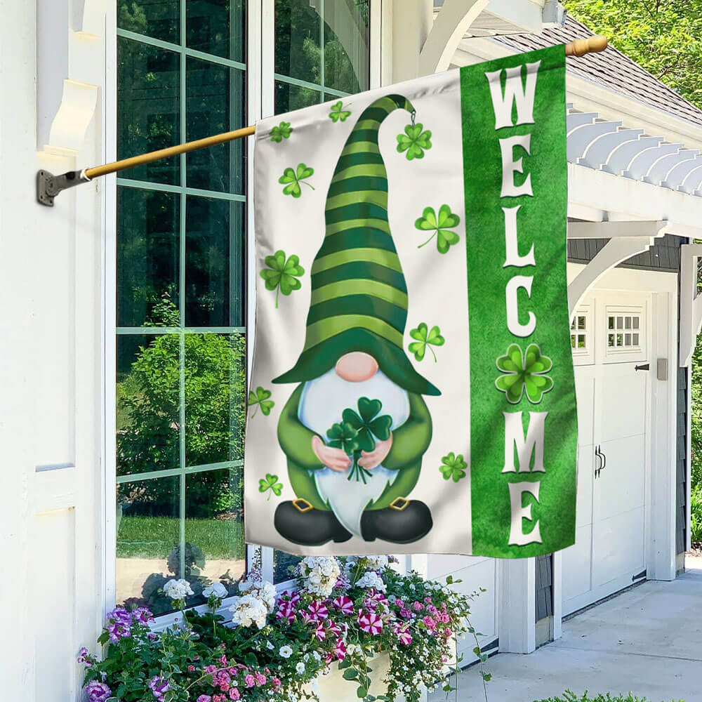 St. Patrick's Day Flag Irish Gnome Welcome