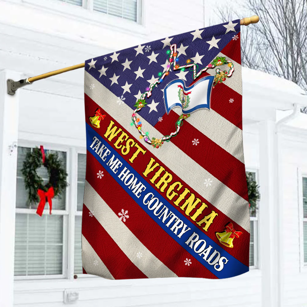 West Virginia Christmas Flag West Virginia Take Me Home Country Roads Flag