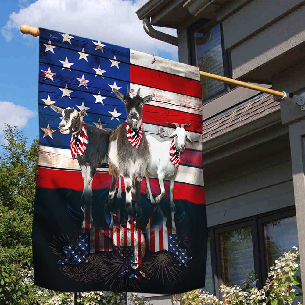 Three Goats American Flag - Animals Flag