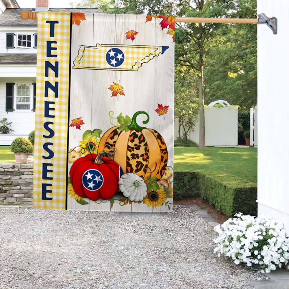 Tennessee State Fall Thanksgiving Pumpkins Flag MLN1737Fv1