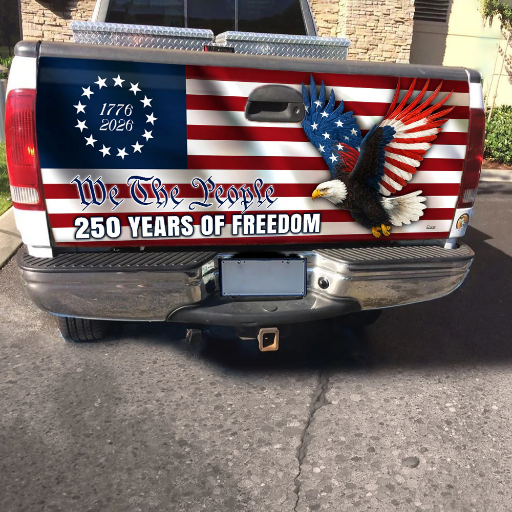 250 Years of Freedom Car Decal, Patriotic Eagle Truck Tailgate Wrap