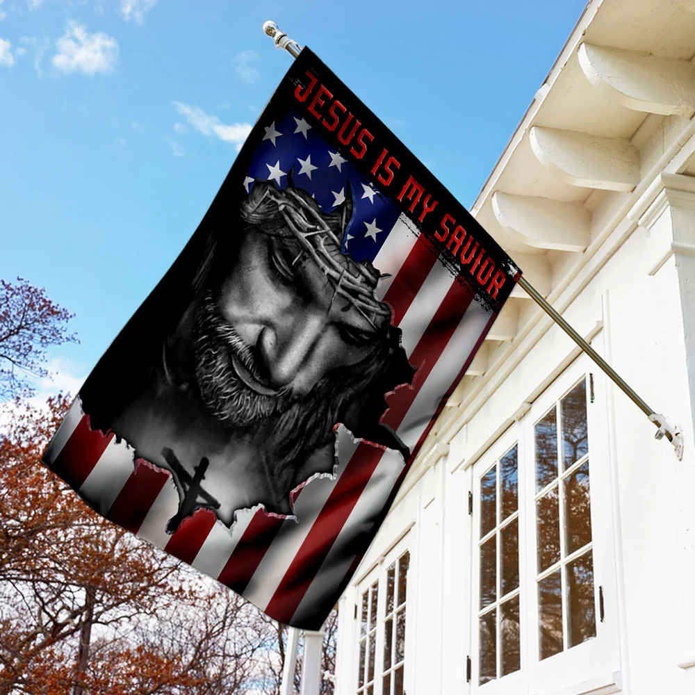 Jesus And American Flag Bimipi  ™ Jesus Is My Savior Flag