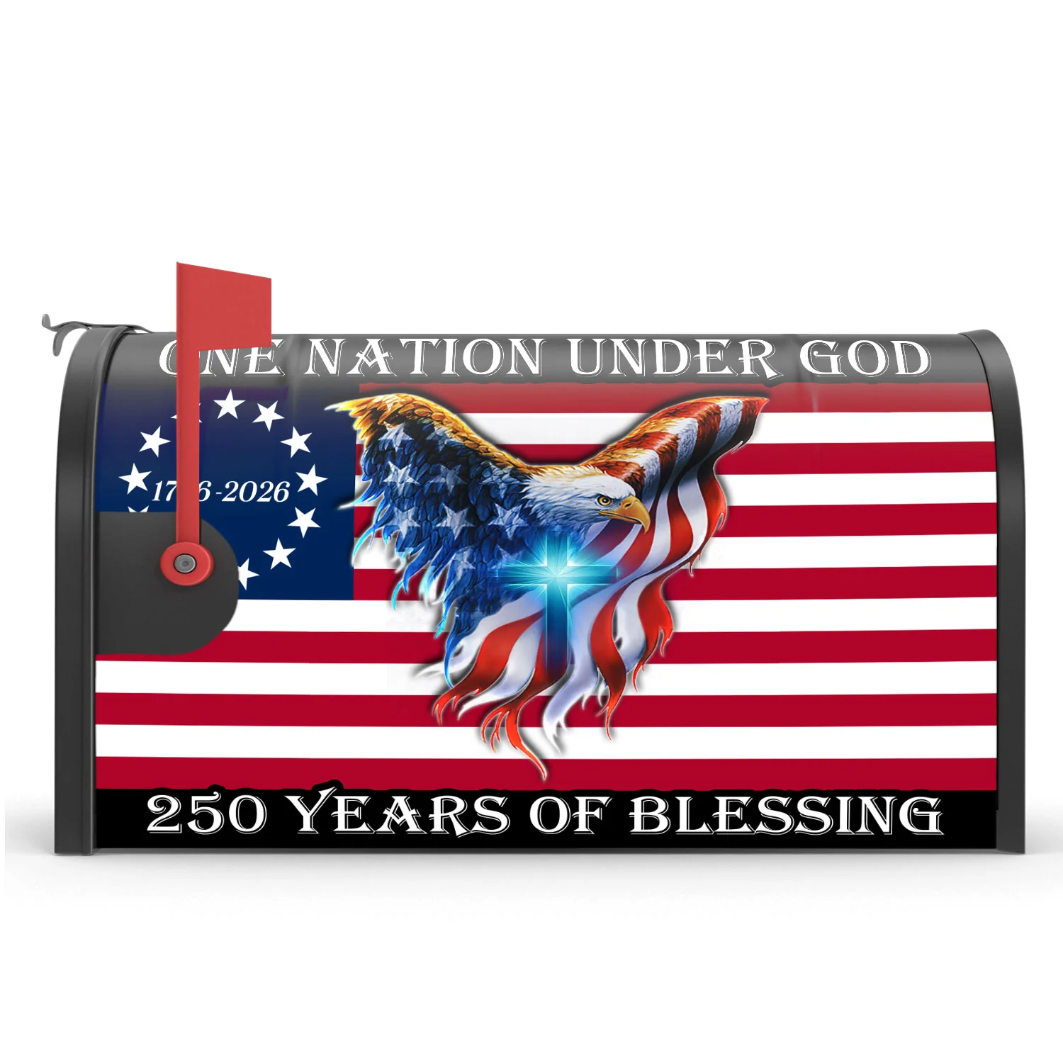 250 Years of Blessing Patriotic Eagle Mailbox Cover for Decoration