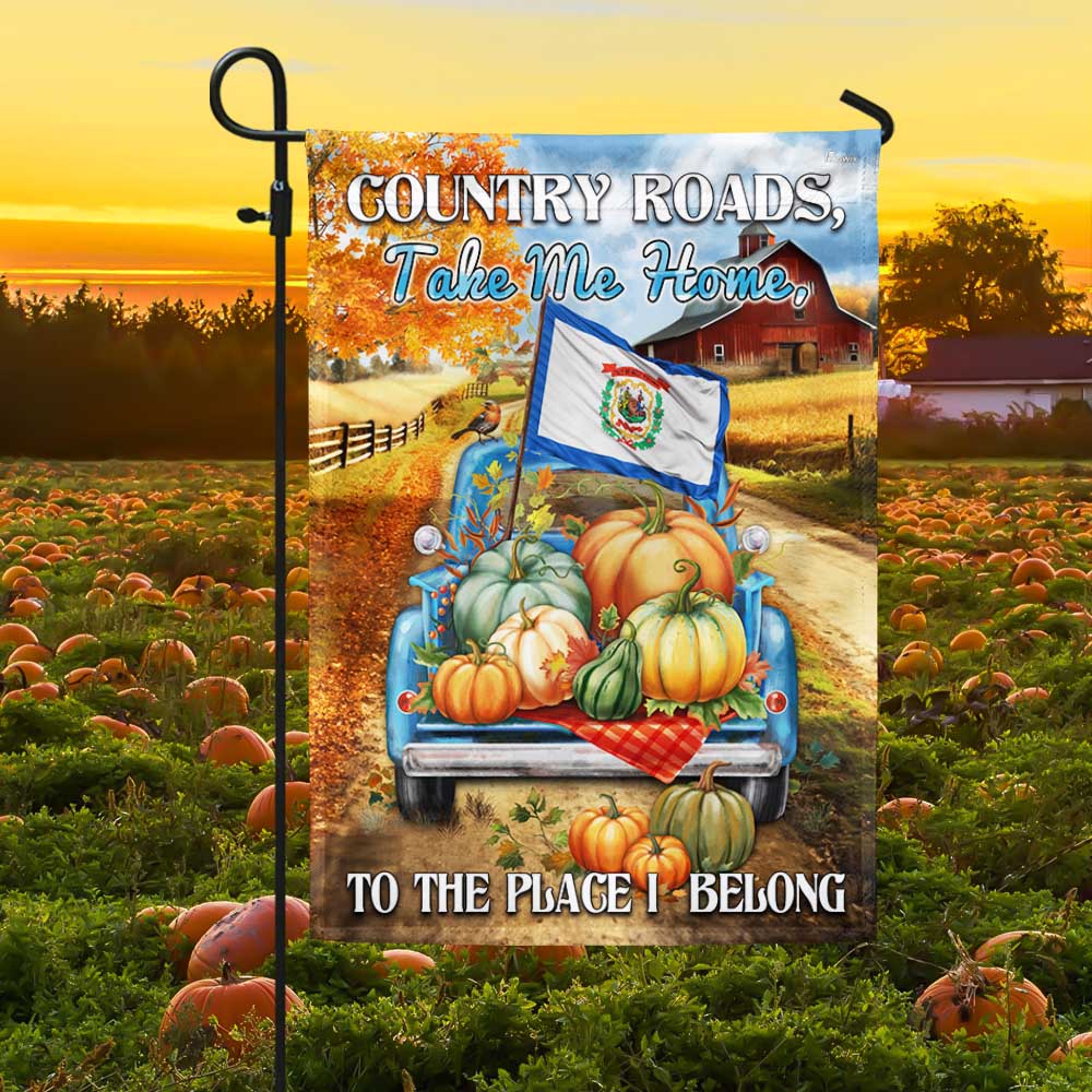 West Virginia Halloween Thanksgiving Flag Country Roads Take Me Home