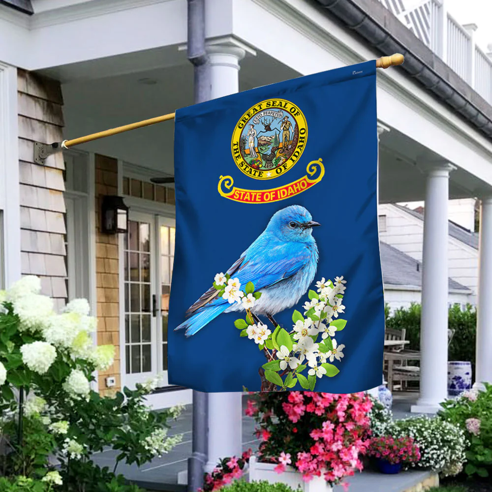Idaho Flag The State Bird Mountain Bluebird