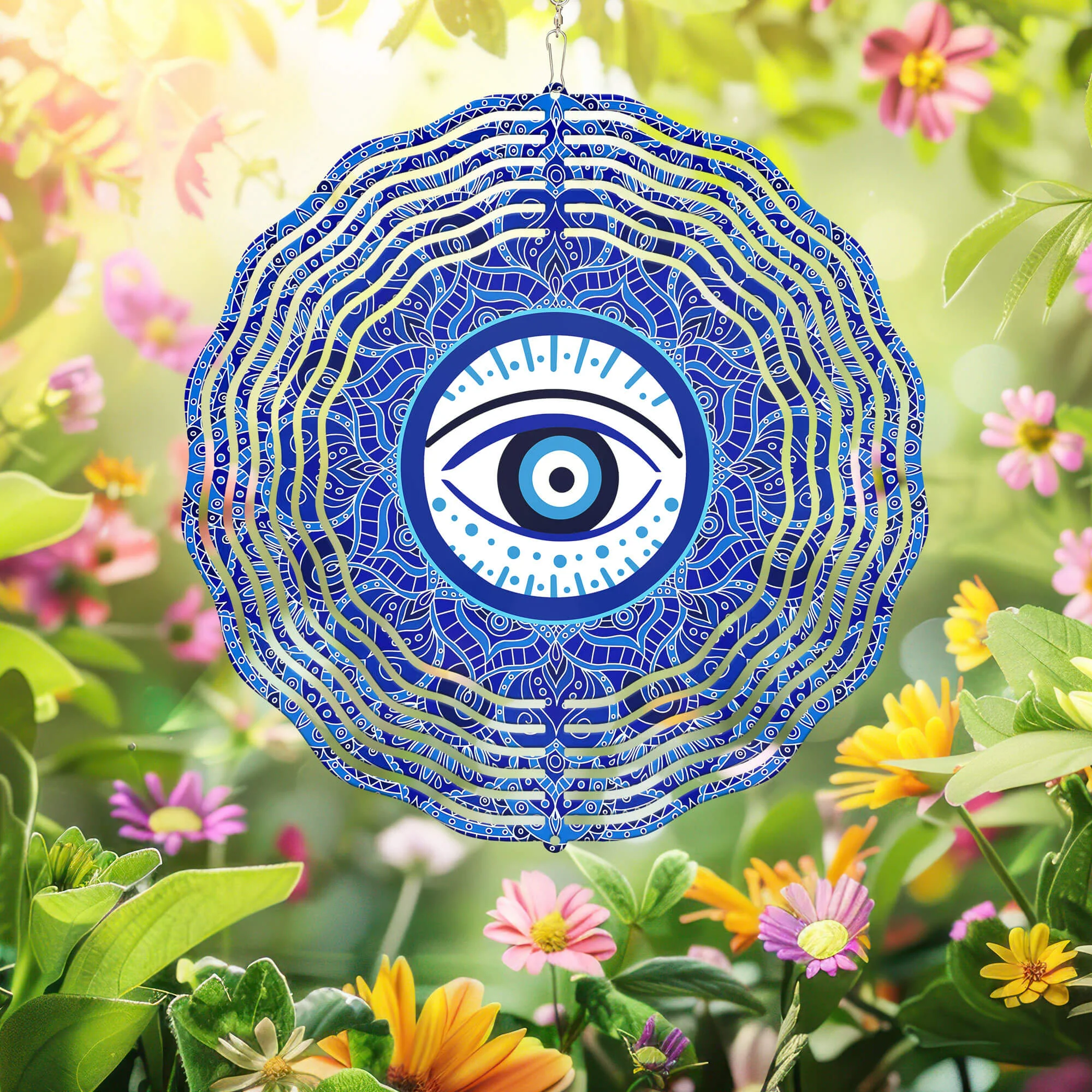 Jewish Evil Eye Mandala Wind Spinner