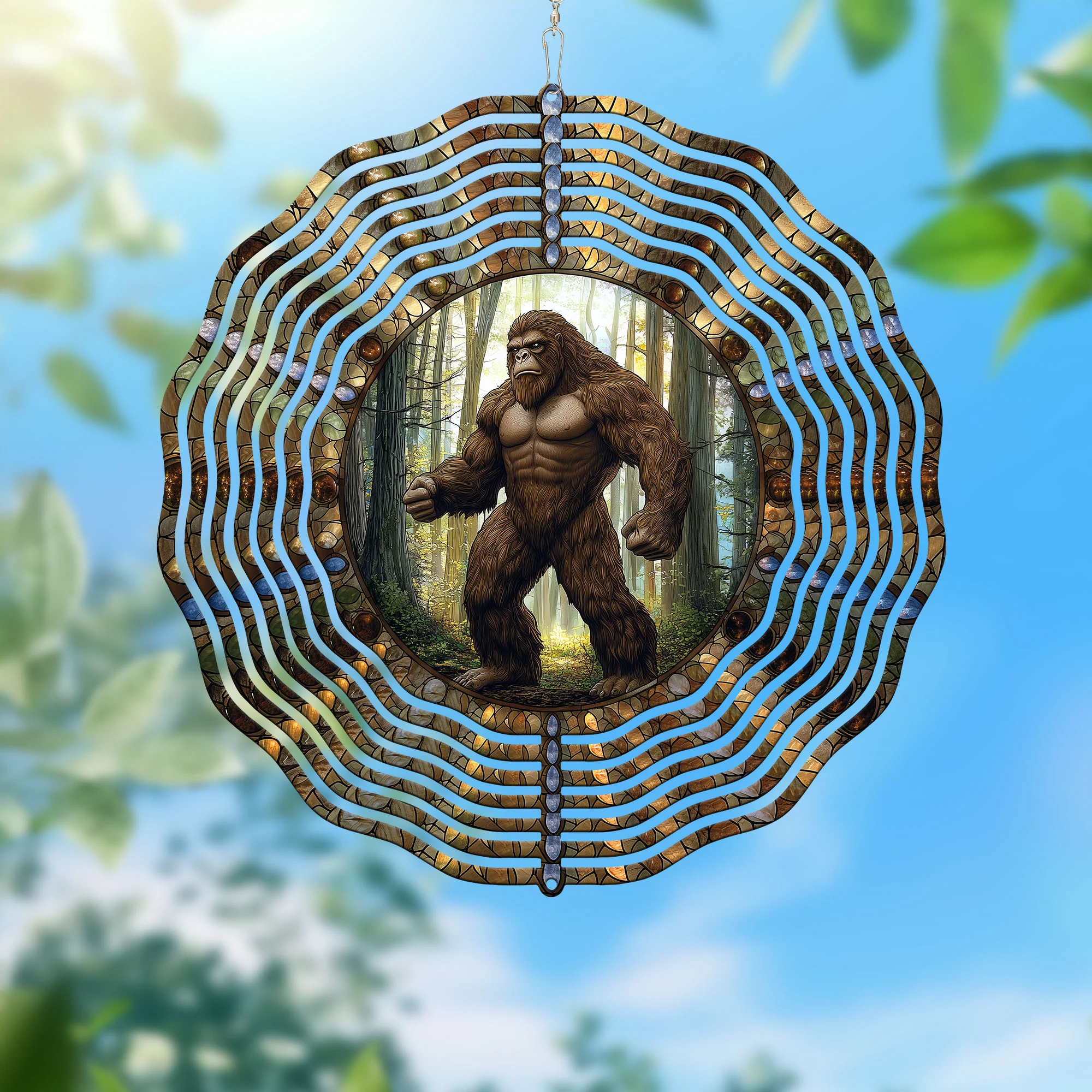 Bigfoot Sasquatch Wind Spinner - Unique Outdoor Decor Gift for Nature and Myth Lovers