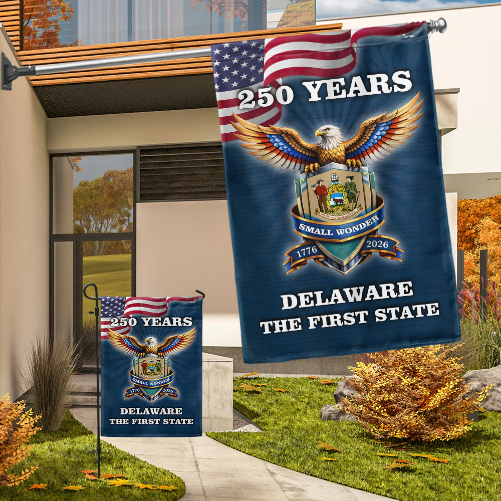 America 250 Years Patriotic Delaware The First State Flag, Small Wonder Decor