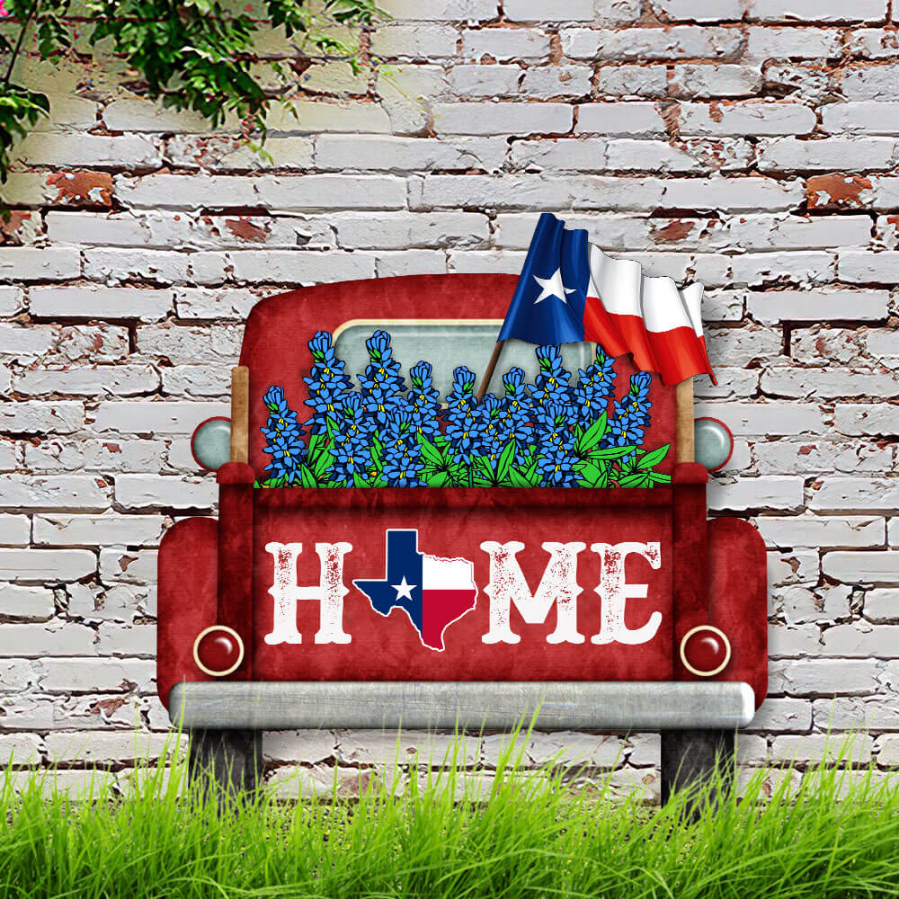 Texas Home Hanging Metal Sign