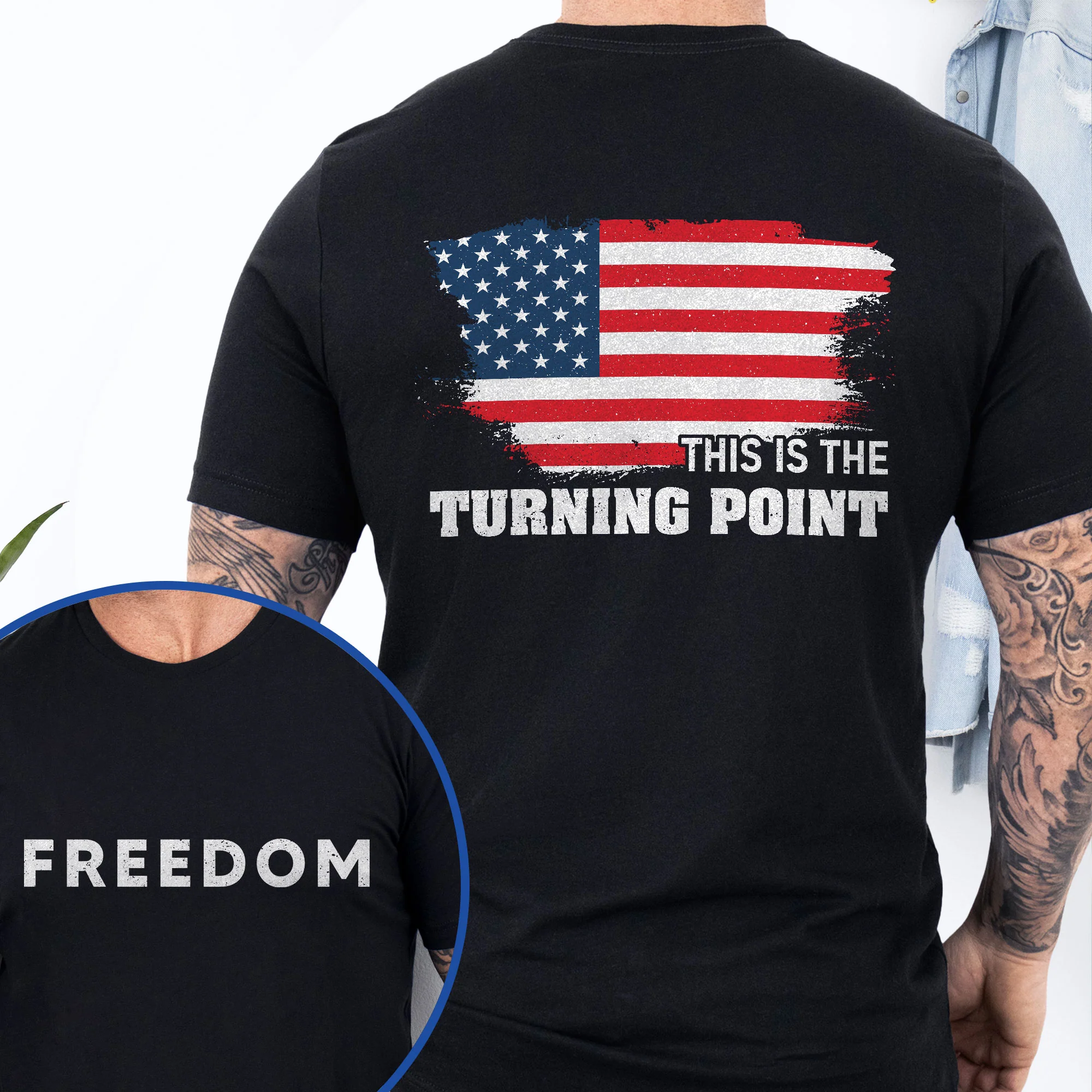 Charlie Kirk Freedom T-shirt - This Is The Turning Point American Flag Shirt